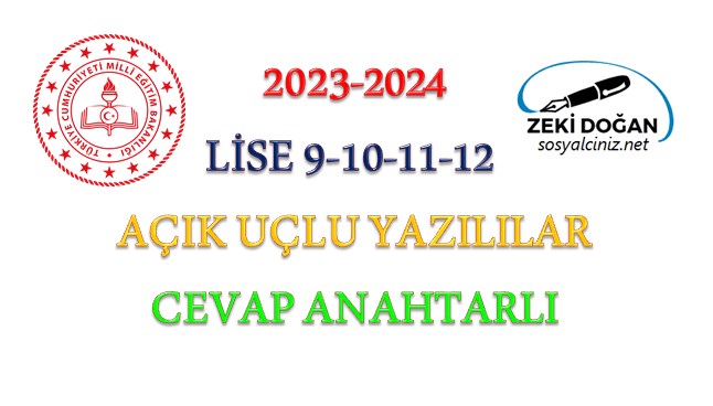 2023-2024 12. Sınıf T. C. İnkılap Tarihi 1. Dönem 2. Yazılı Cevaplı