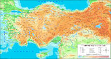 Türkiye Fiziki Haritası Yüksek Çözünürlüklü