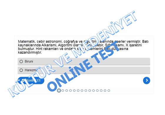 Kültür ve Medeniyet 1 Online Test