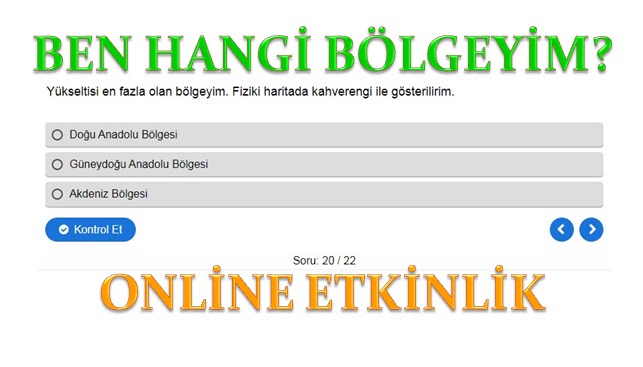 Ben Hangi Bölgeyim Online Etkinlik