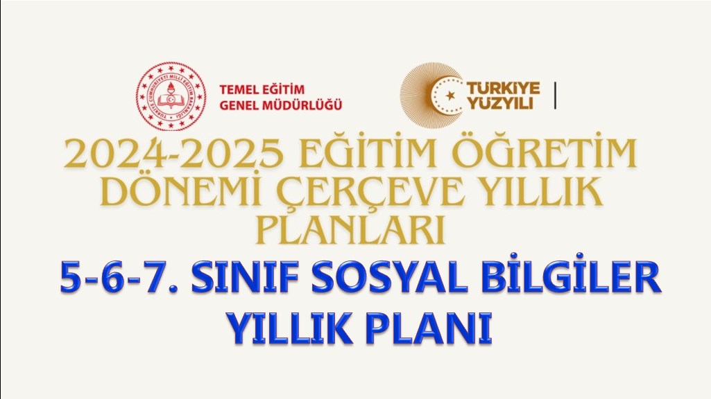 2024-2025 5-6-7. Sınıf Sosyal Bilgiler MEB Çerçeve Yıllık Planları