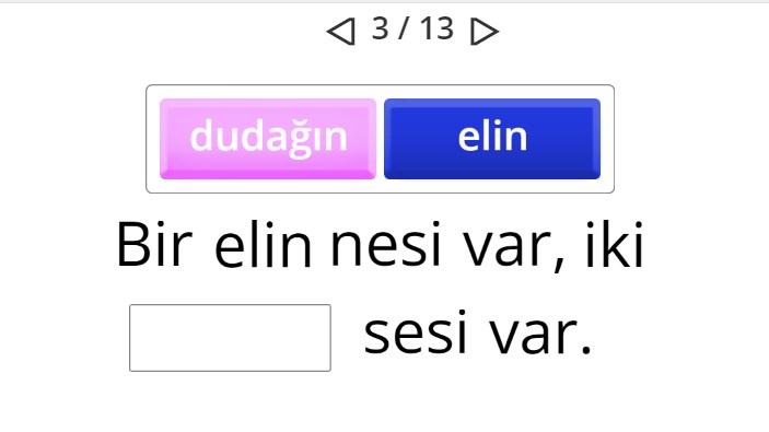 Yardımlaşma ve Dayanışma İle İlgili Atasözleri-Kelime Tamamlama