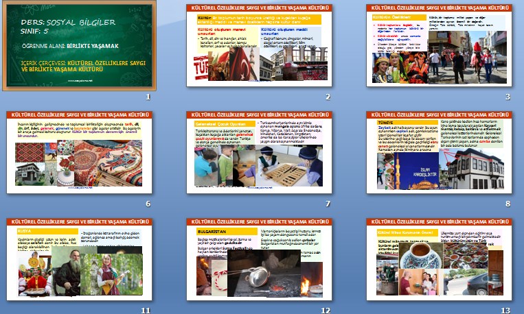 Kültürel Özelliklere Saygı ve Birlikte Yaşama Kültürü Sunu