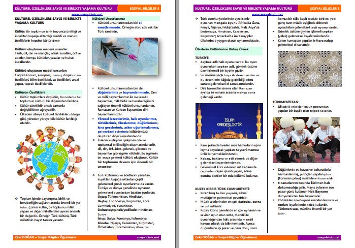 Kültürel Özelliklere Saygı ve Birlikte Yaşama Kültürü