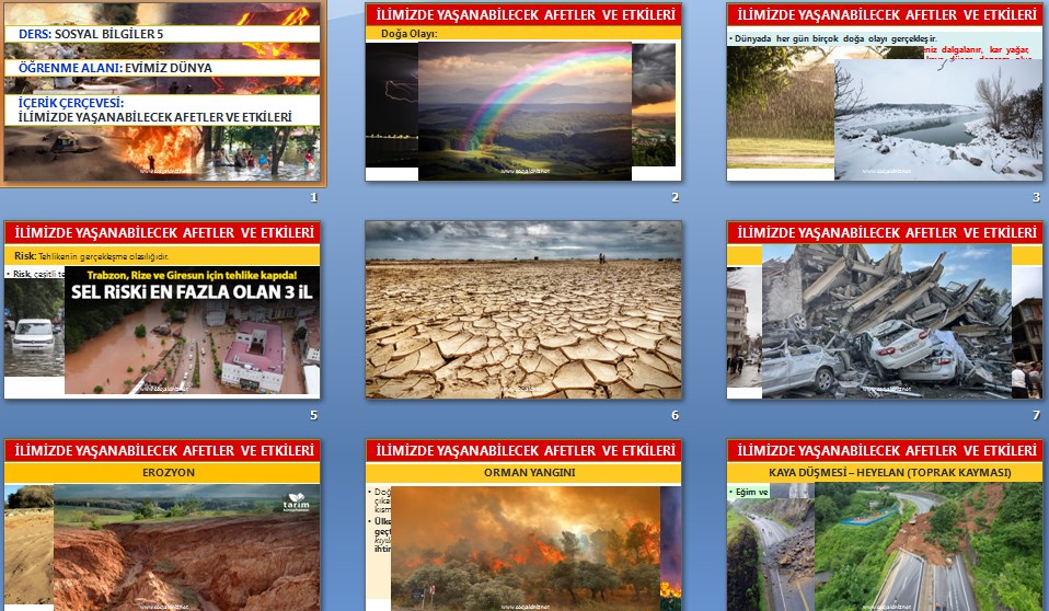 İlimizde Yaşanabilecek Afetler ve Etkileri Sunu