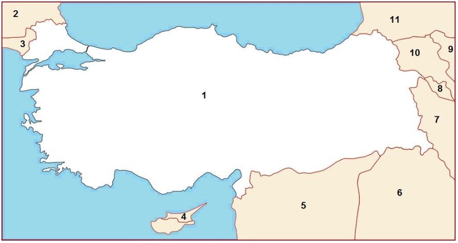 Ülkemizin Komşuları Dilsiz Harita Boyama