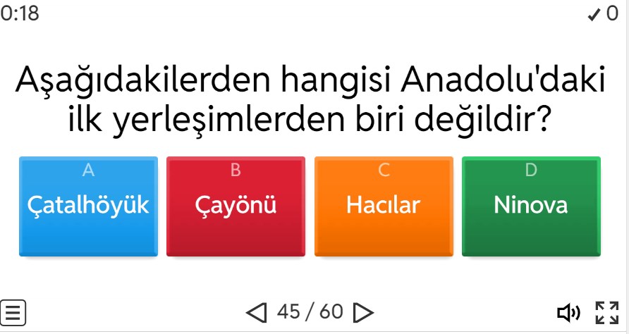 5. Sınıf Sosyal Bilgiler 1. Dönem Konuları Online Tarama Testi