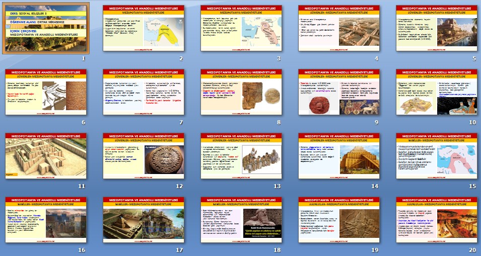 Mezopotamya ve Anadolu Medeniyetleri Sunu