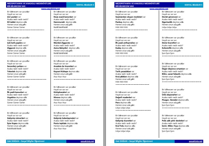 Bir Bilmecem Var Çocuklar Medeniyetler