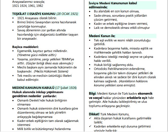 Hukuk Alanında İnkılaplar