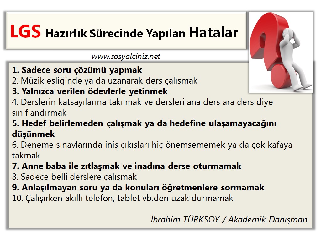 LGS Hazırlık Sürecinde Yapılan Hatalar