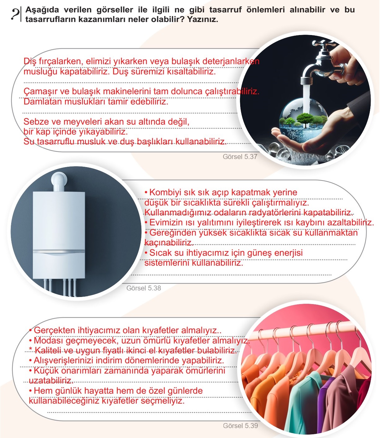 Tasarruf Önlemleri Ders Kitabı Sayfa 94 Etkinlik