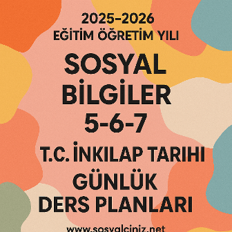27-31 Ekim 2025 Sosyal Bilgiler İnkılap Tarihi Günlük Planları