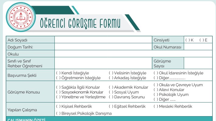 Öğrenci Görüşme Formu