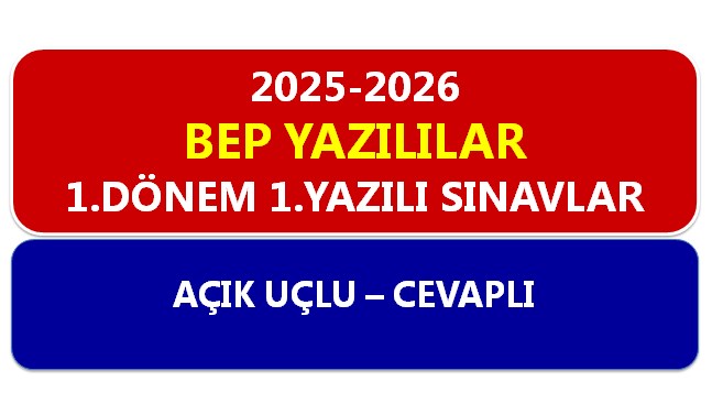 2025-2026 Afet Bilinci II 1.Dönem 1.BEP Yazılı