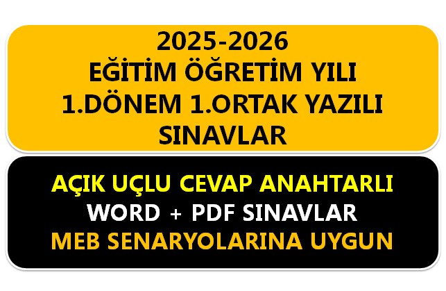 2025-2026 7.Sınıf Sosyal Bilgiler 1.Dönem 1. Yazılı Samet KATİPOĞLU