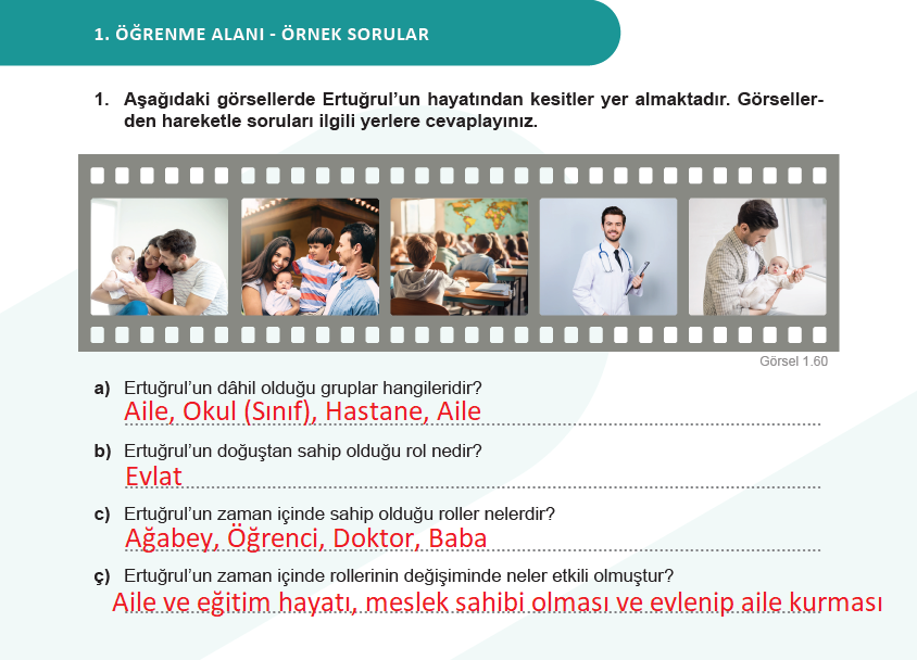 6.Sınıf Sosyal Bilgiler 1.Öğrenme Alanı Örnek Sorular Cevaplı