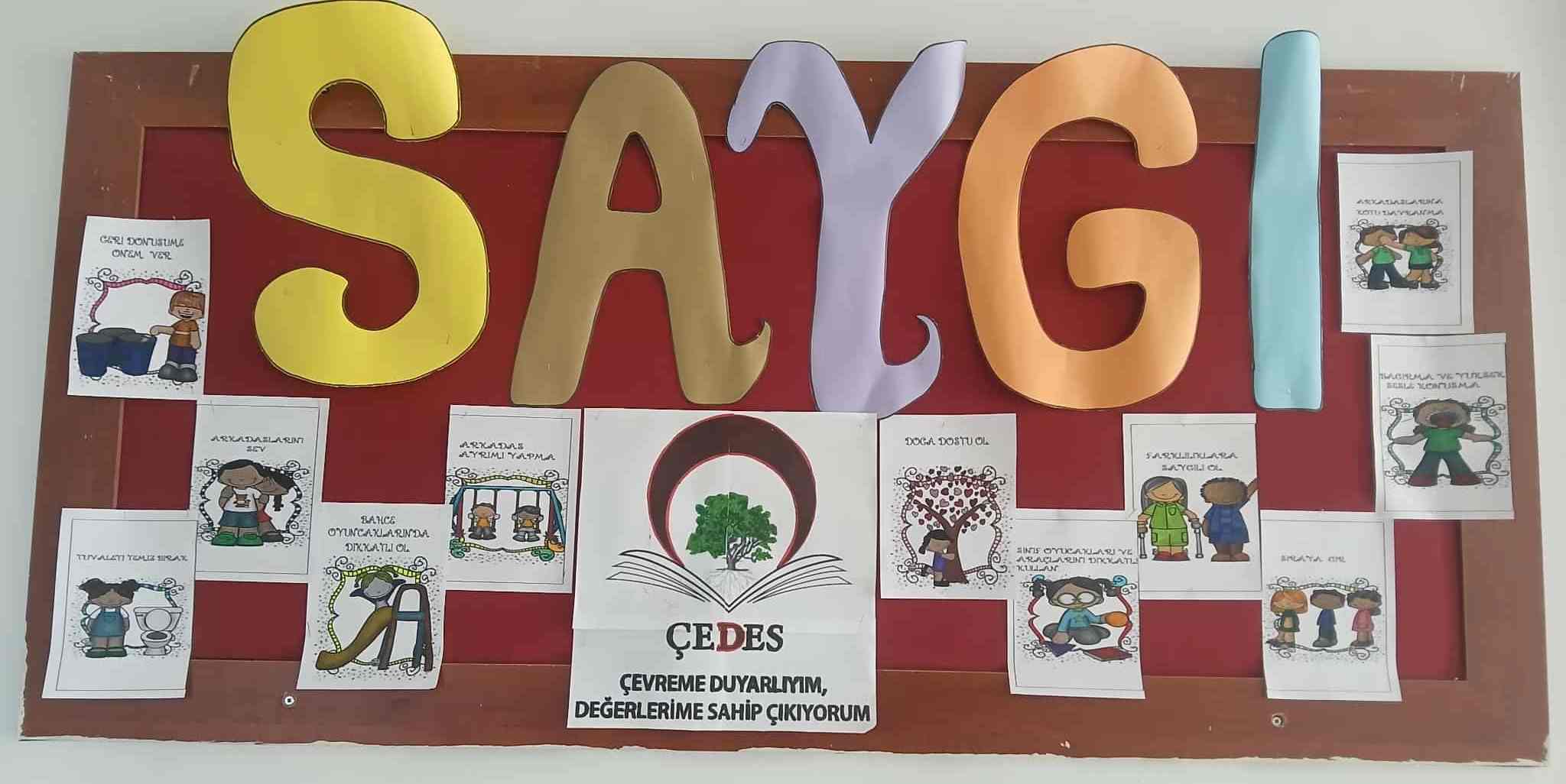 ÇEDES Ekim Ayı Değeri Saygı Pano Çalışması