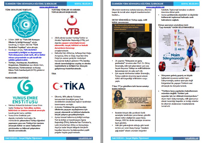 Ülkemizin Türk Dünyasıyla Kültürel İşbirlikleri