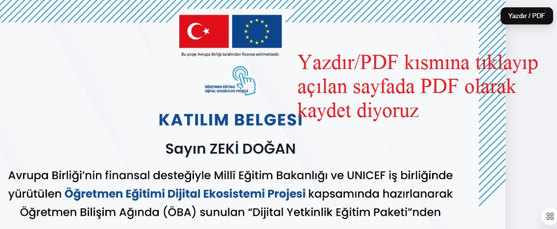 ÖBA Kasım Semineri E-Seftifika Nasıl Alınır Görsel Anlatım