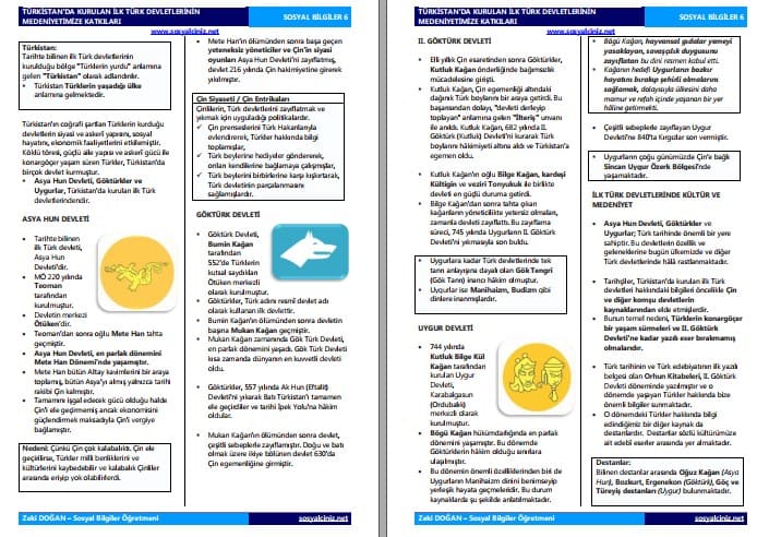 Türkistan’da Kurulan İlk Türk Devletlerinin Medeniyetimize Katkıları
