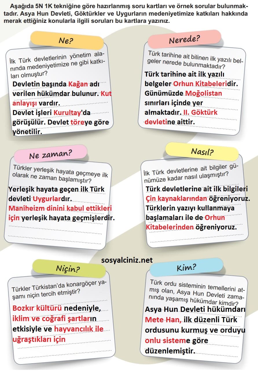 İlk Türk Devletlerinin Medeniyetimize Katkıları 5N 1K Sayfa 115