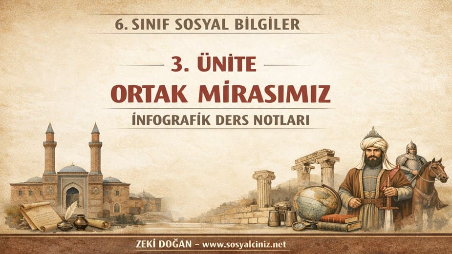 6.Sınıf Sosyal Bilgiler 3.Ünite Ortak Mirasımız İnfografik Ders Notları