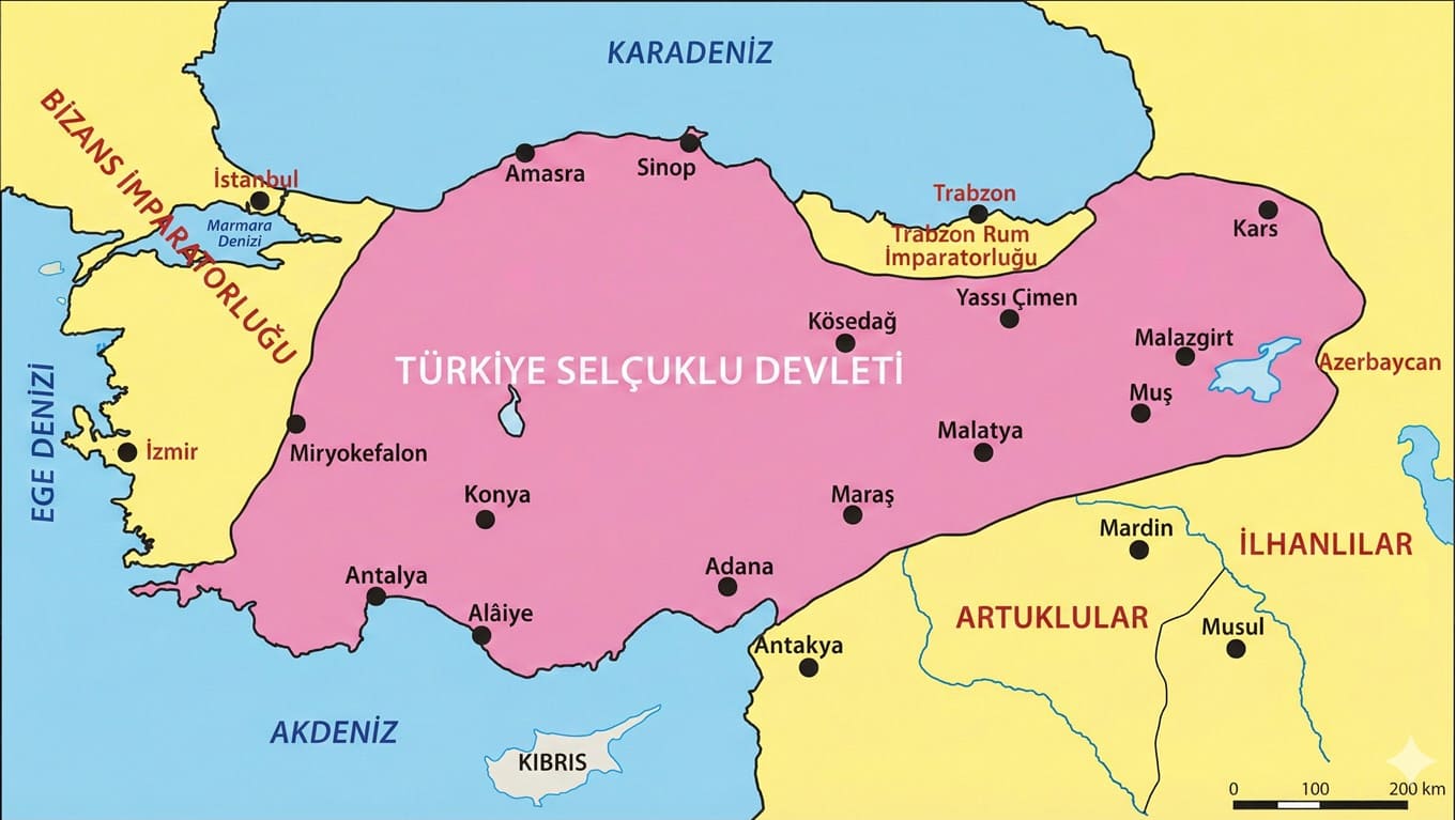 Türkiye Selçuklu Devleti Haritası