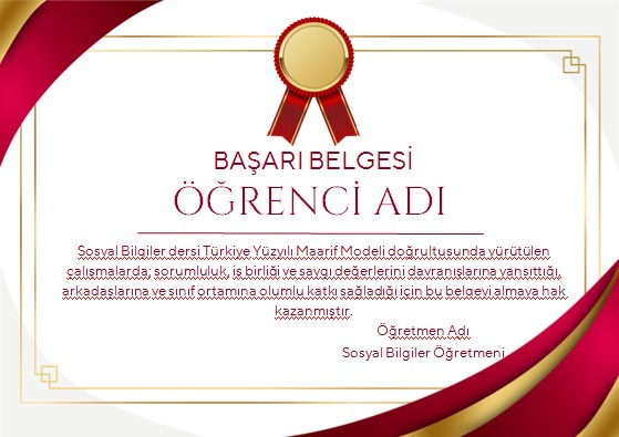 Başarı Belgesi Örnekleri