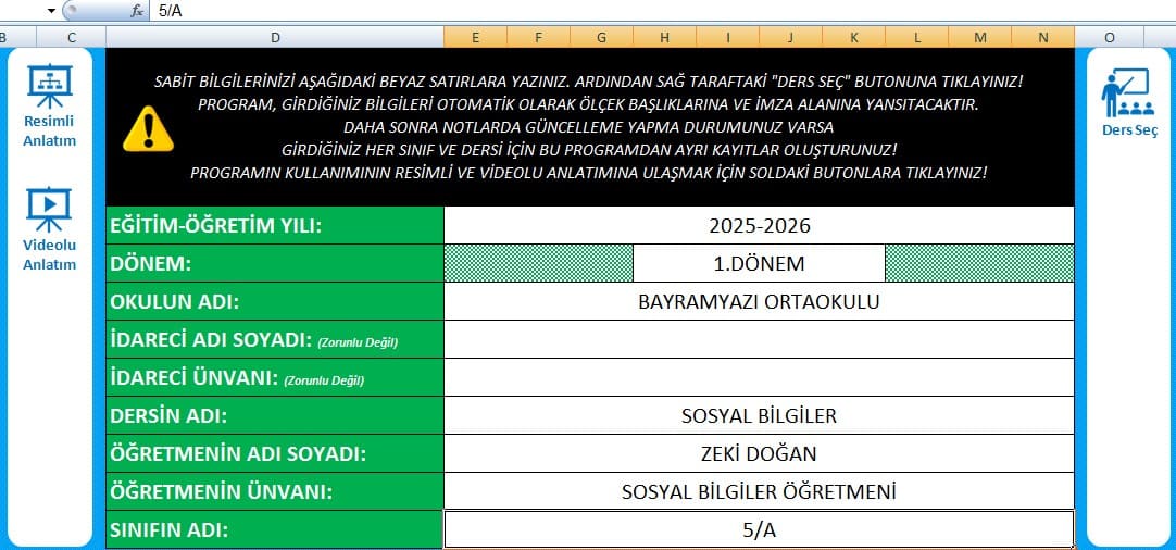 Ders ve Etkinliklere Katılım Ölçeği E Okuldan Otomatik Dağıtım 2026