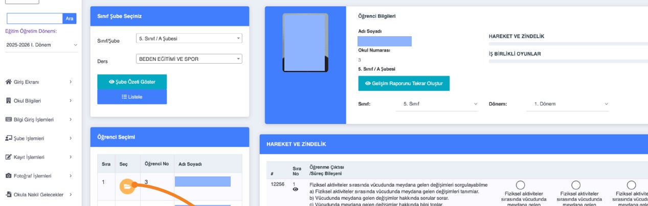 5.ve 6.Sınıf Gelişim Raporu Veri Girişi Nasıl Yapılır