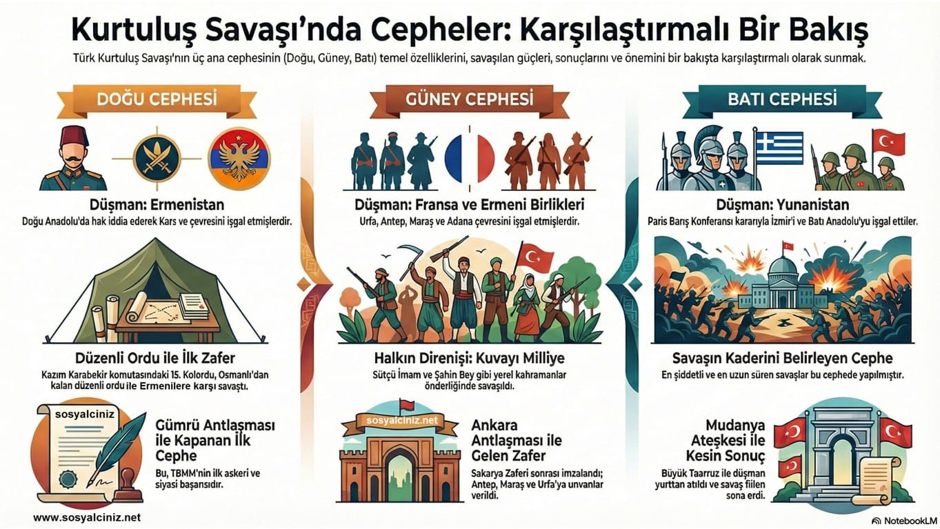 Kurtuluş Savaşında Cepheler Karşılaştırmalı