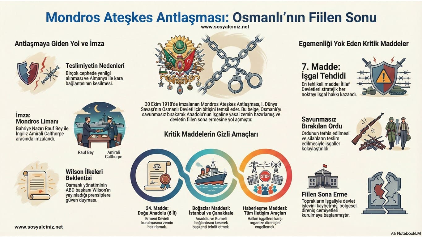 Mondros Ateşkes Antlaşması Osmanlının Fiilen Sonu