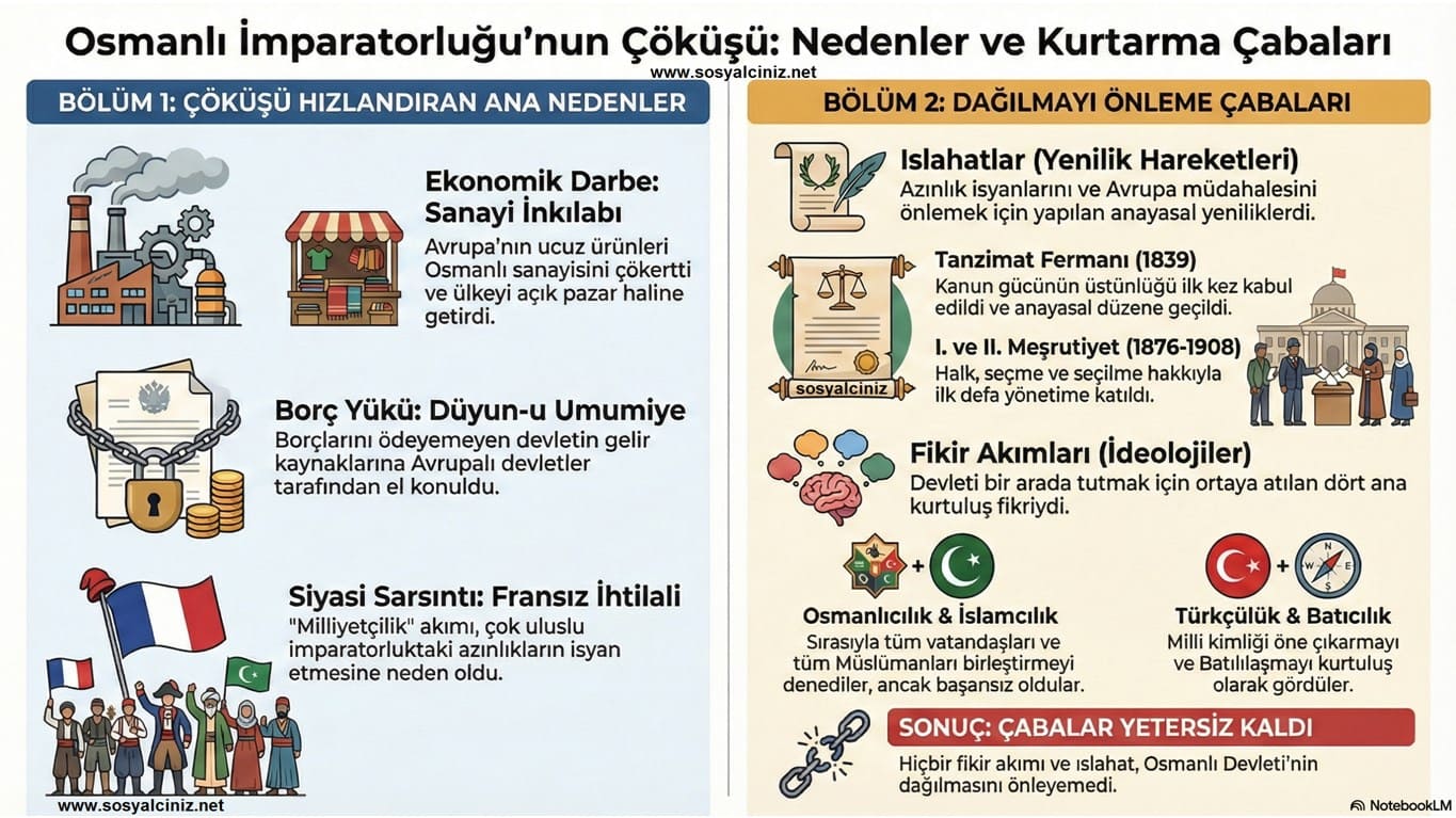 Osmanlı Devletinin Çöküşü ve Dağılmayı Önleme Çabaları