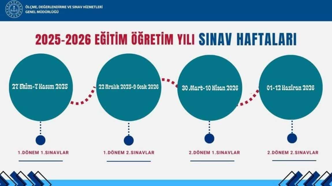2025-2026 II. Dönem Yazılı Sınav Tarihleri