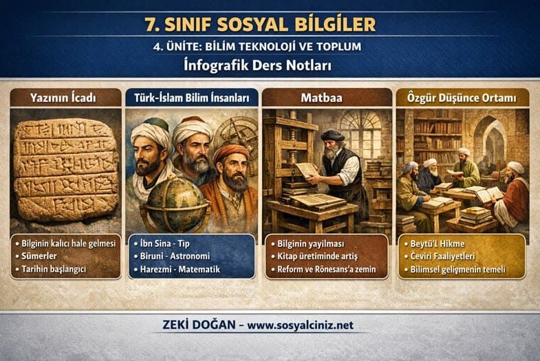 7.Sınıf Sosyal Bilgiler 4.Ünite İnfografik Ders Notları