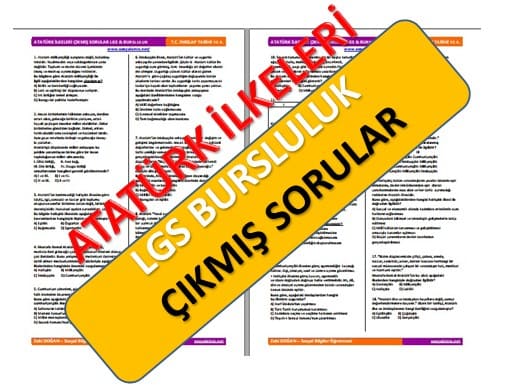 Atatürk İlkeleri LGS Bursluluk Çıkmış Sorular