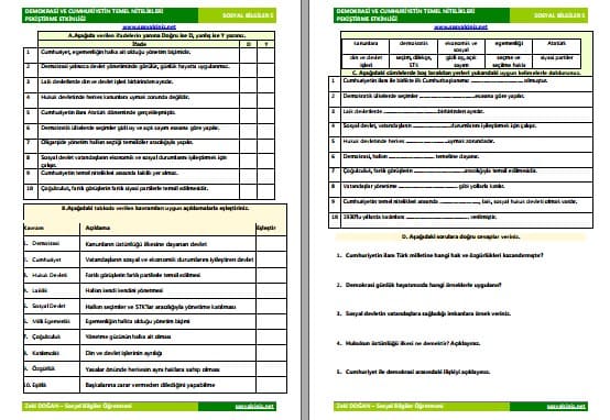 Demokrasi ve Cumhuriyetin Temel Nitelikleri Pekiştirme Etkinliği