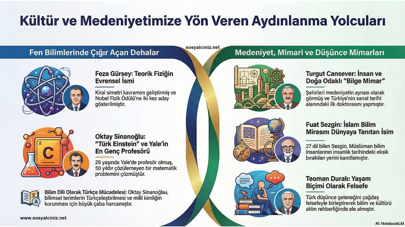 Feza Gürsey, Oktay Sinanoğlu, Turgut Cansever, Fuat Sezgin, Teoman Duralı