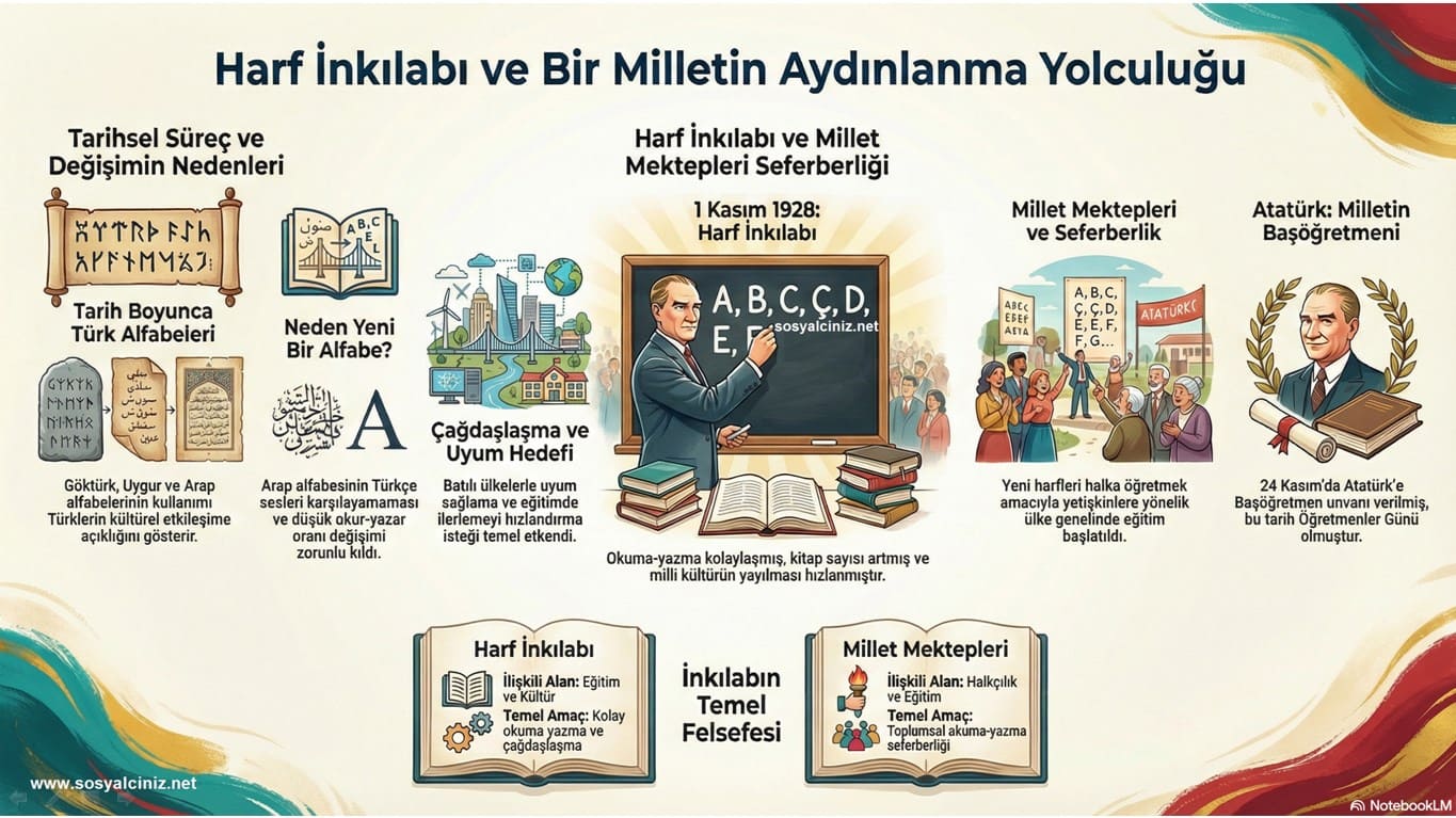 Eğitim ve Kültür Alanında İnkılaplar İnfografik