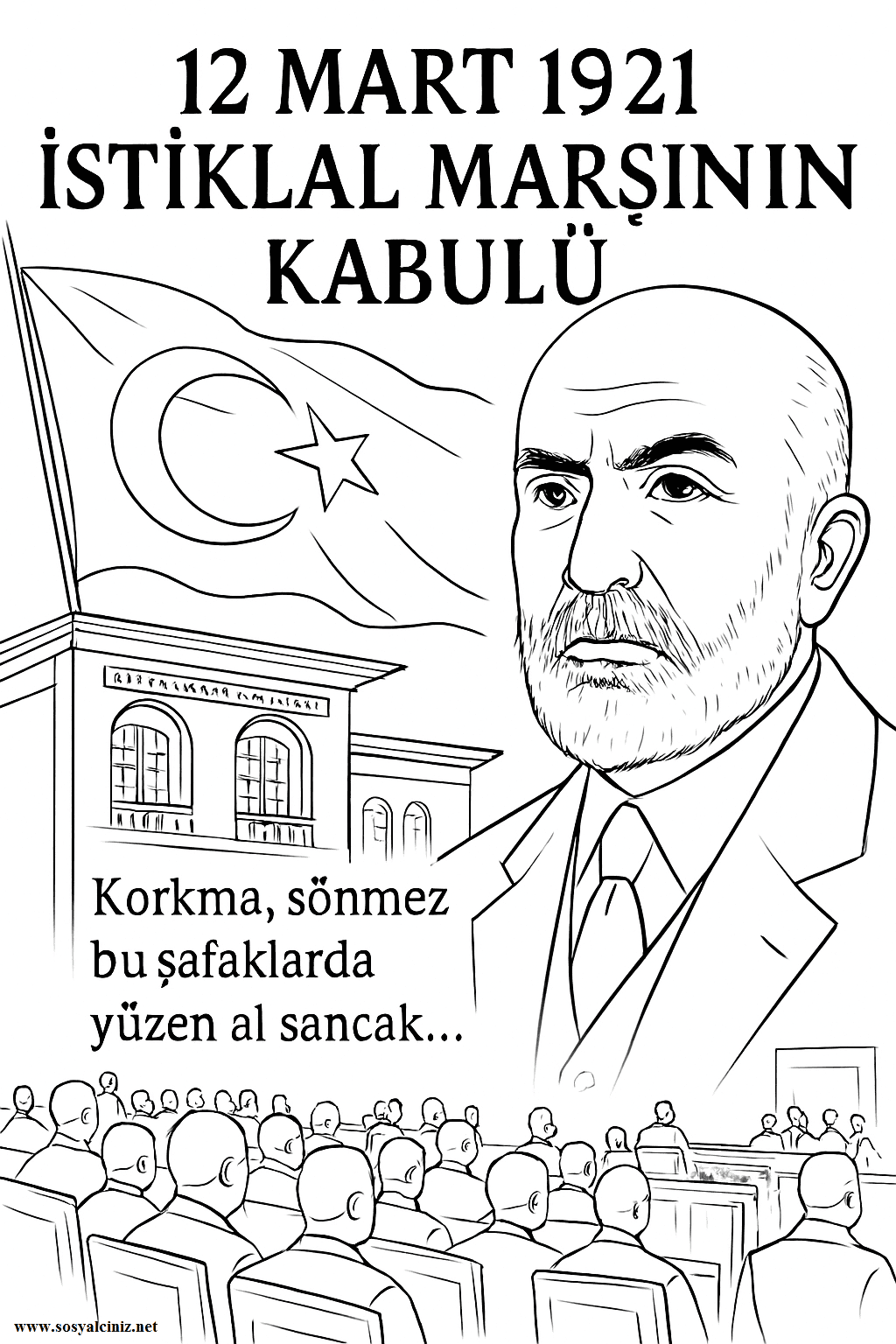 İstiklal Marşı Pano ve Boyama Sayfaları