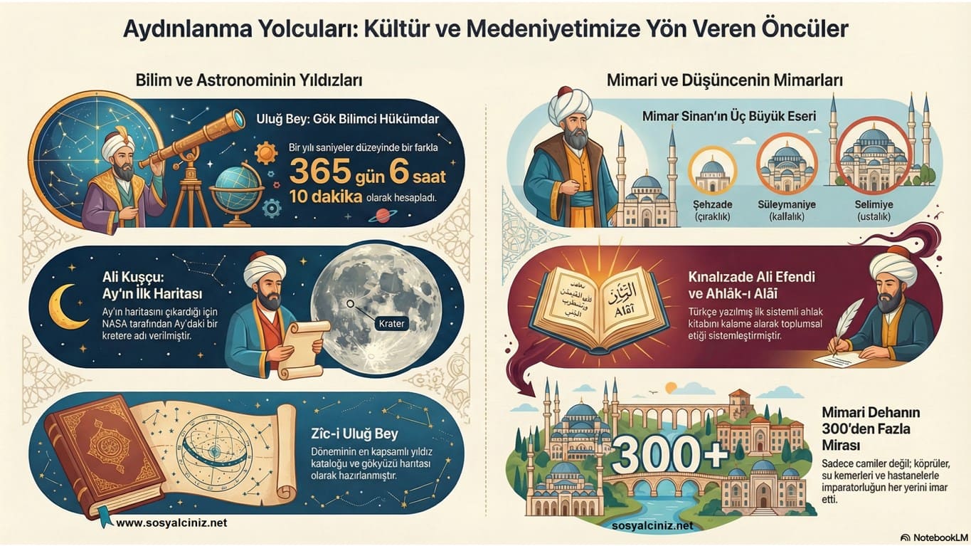 Uluğ Bey, Ali Kuşçu, Mimar Sinan, Kınalızade Ali Efendi