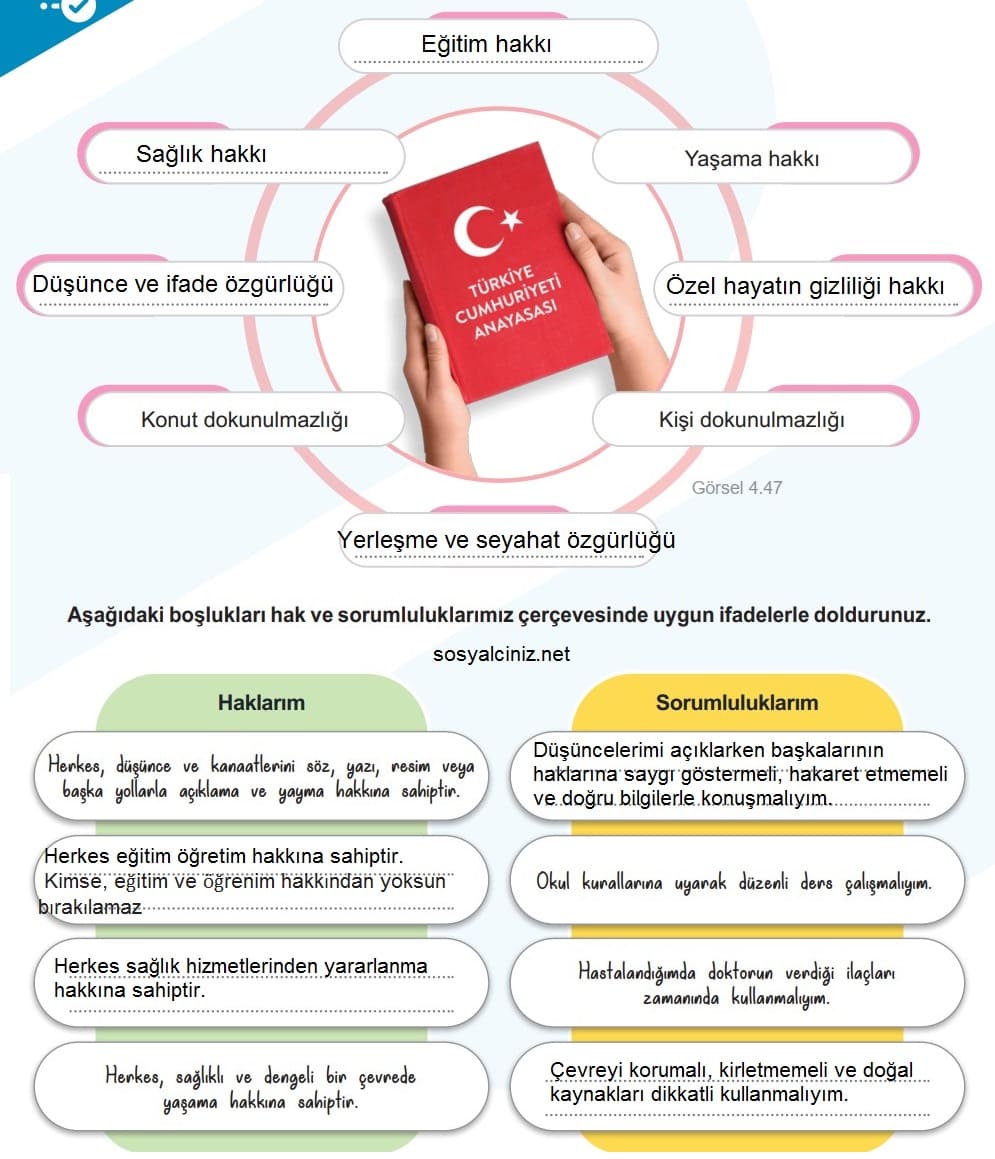 5.Sınıf Sosyal Bilgiler Sayfa 48 Değerlendirelim Etkinliği