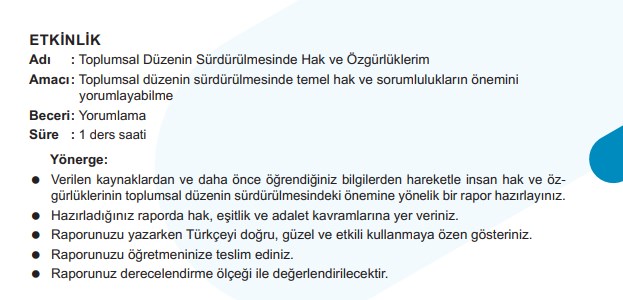 6.Sınıf Sosyal Bilgiler Toplumsal Düzen Etkinliği Sayfa 32