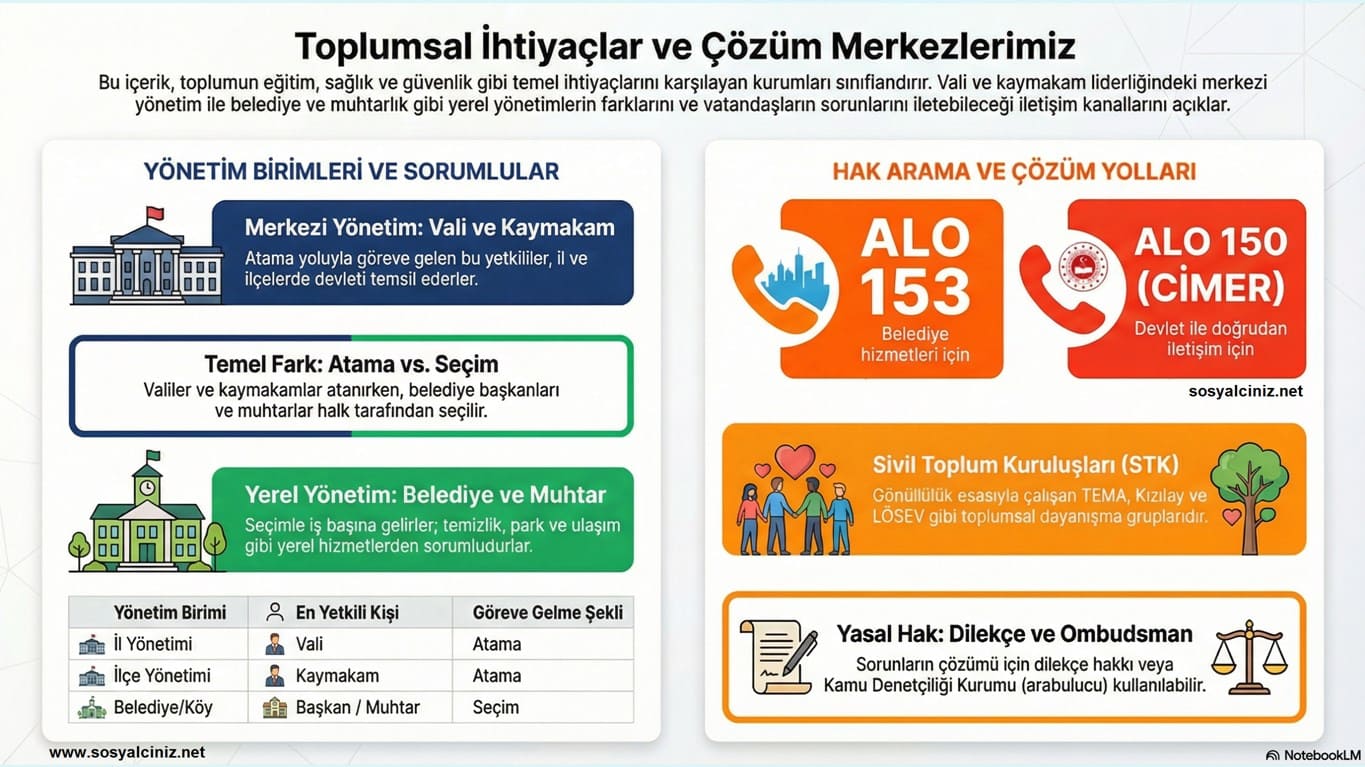 Sorunlarımızın Çözümünde Kurumlar İnfografik