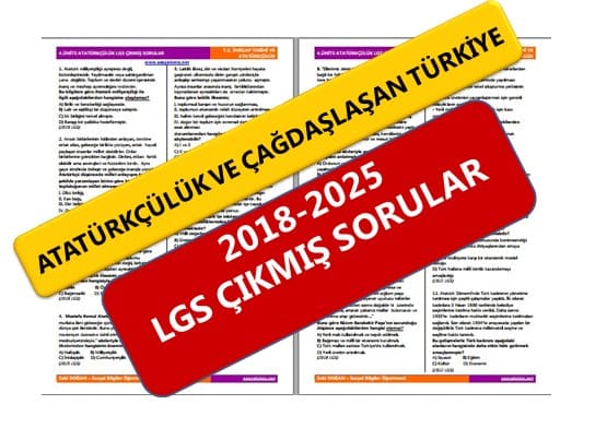 T.C. İnkılap Tarihi 4.Ünite LGS Çıkmış Sorular 2018-5025