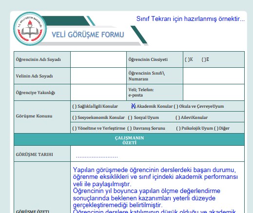 Veli Görüşme Formu