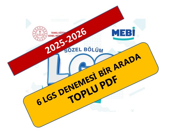 2025-2026 MEBİ LGS Denemeleri-6 Deneme Toplu PDF