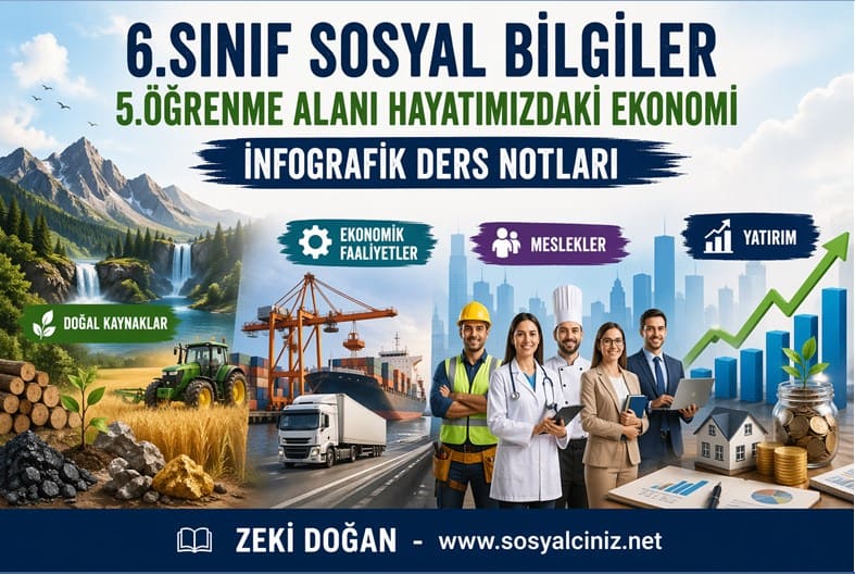 6.Sınıf Sosyal Bilgiler 5.Öğrenme Alanı Hayatımızdaki Ekonomi İnfografik Ders Notları