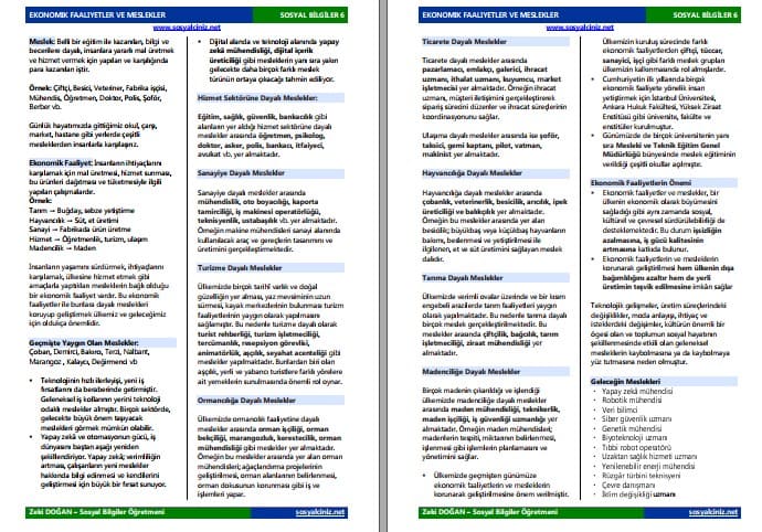 Ekonomik Faaliyetler ve Meslekler